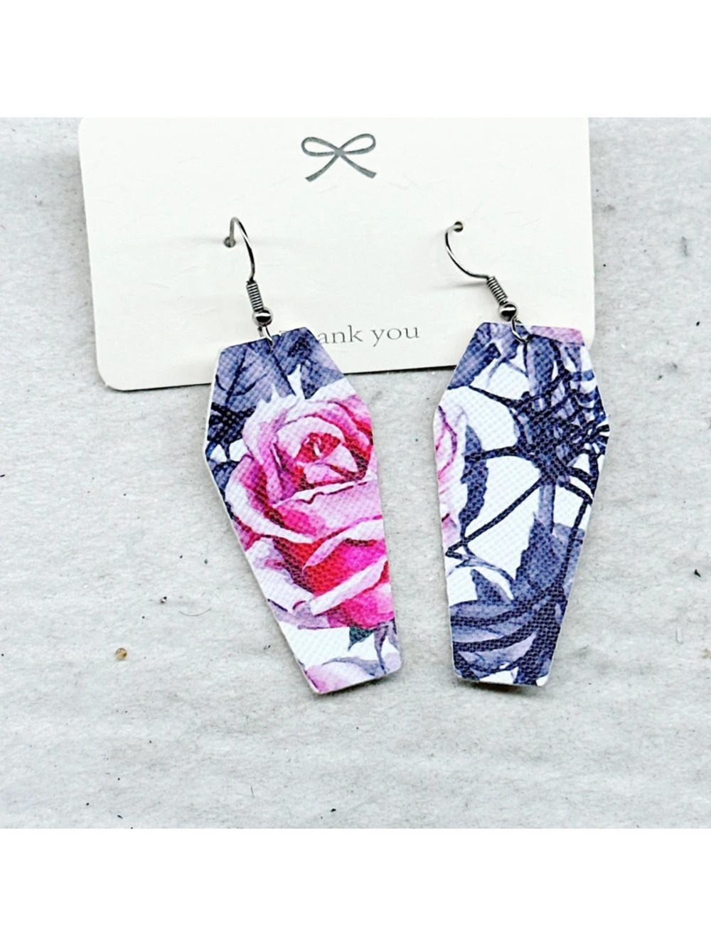 3109mc. Goth Coffin Earrings Spiderweb